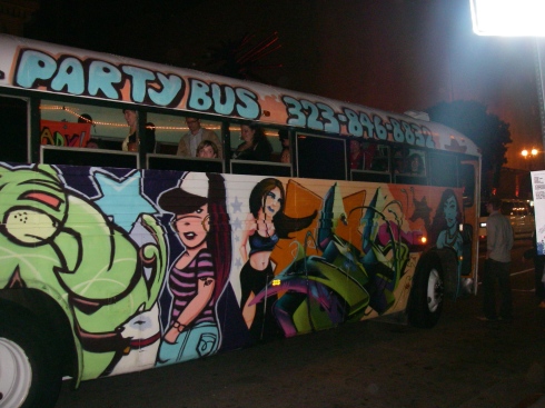 The Party Bus, with Graffiti art by Sherm